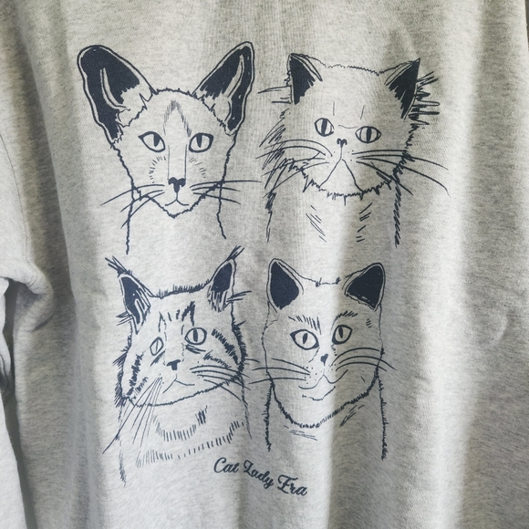 Urban Outfitters Grey Cat Sketch Sweatshirt - Picture 3 of 7